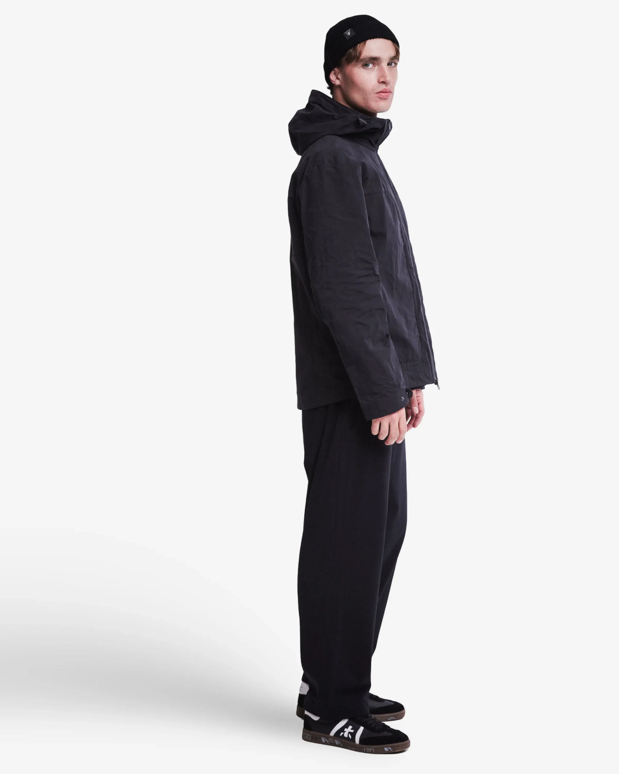 Uomo Premiata Blouson in cotone cerato con cappuccio