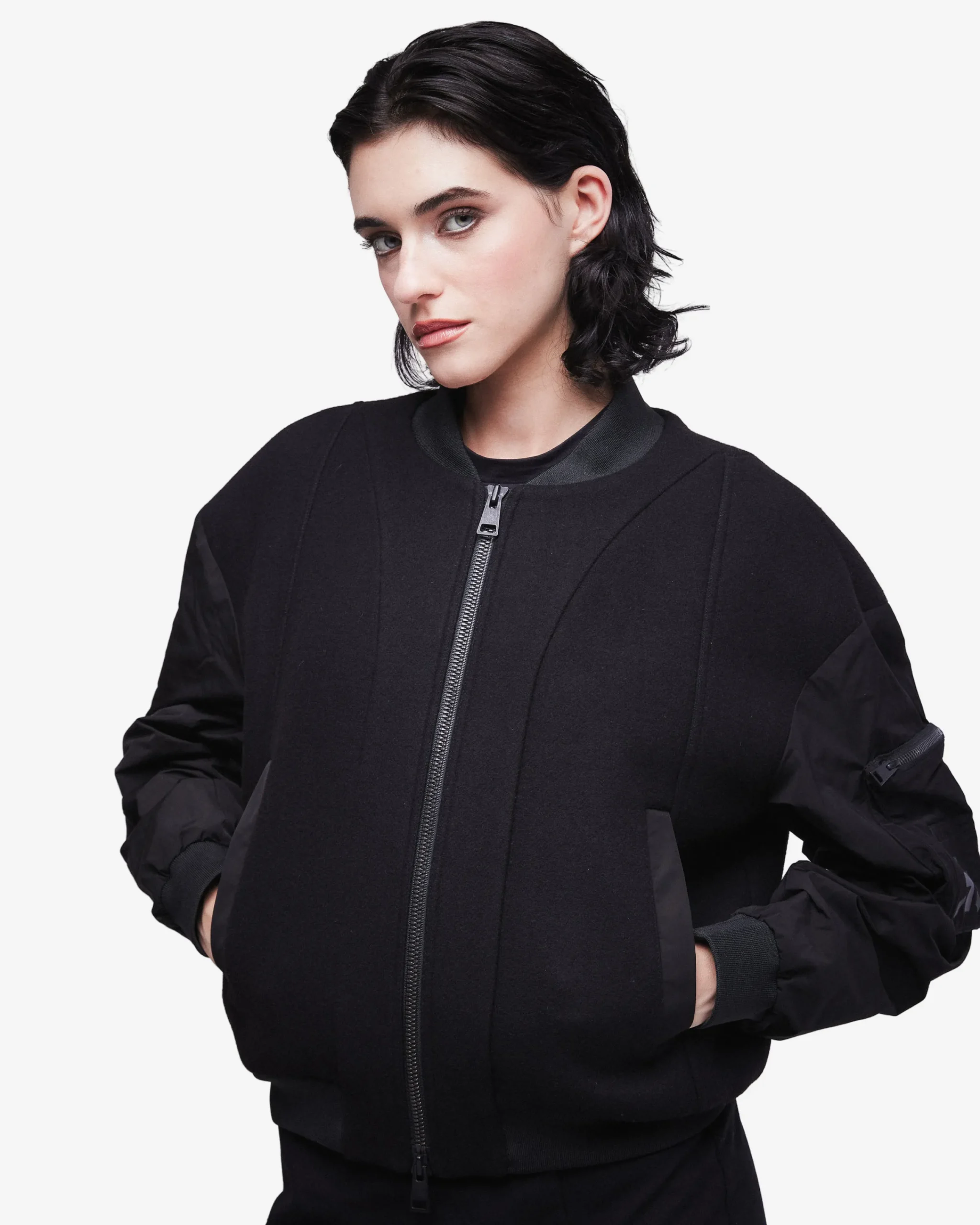 Donna Premiata Blouson in lana e nylon