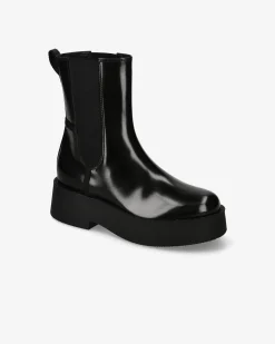 Donna Premiata Chelsea Luna in vitello lucido mousse nero