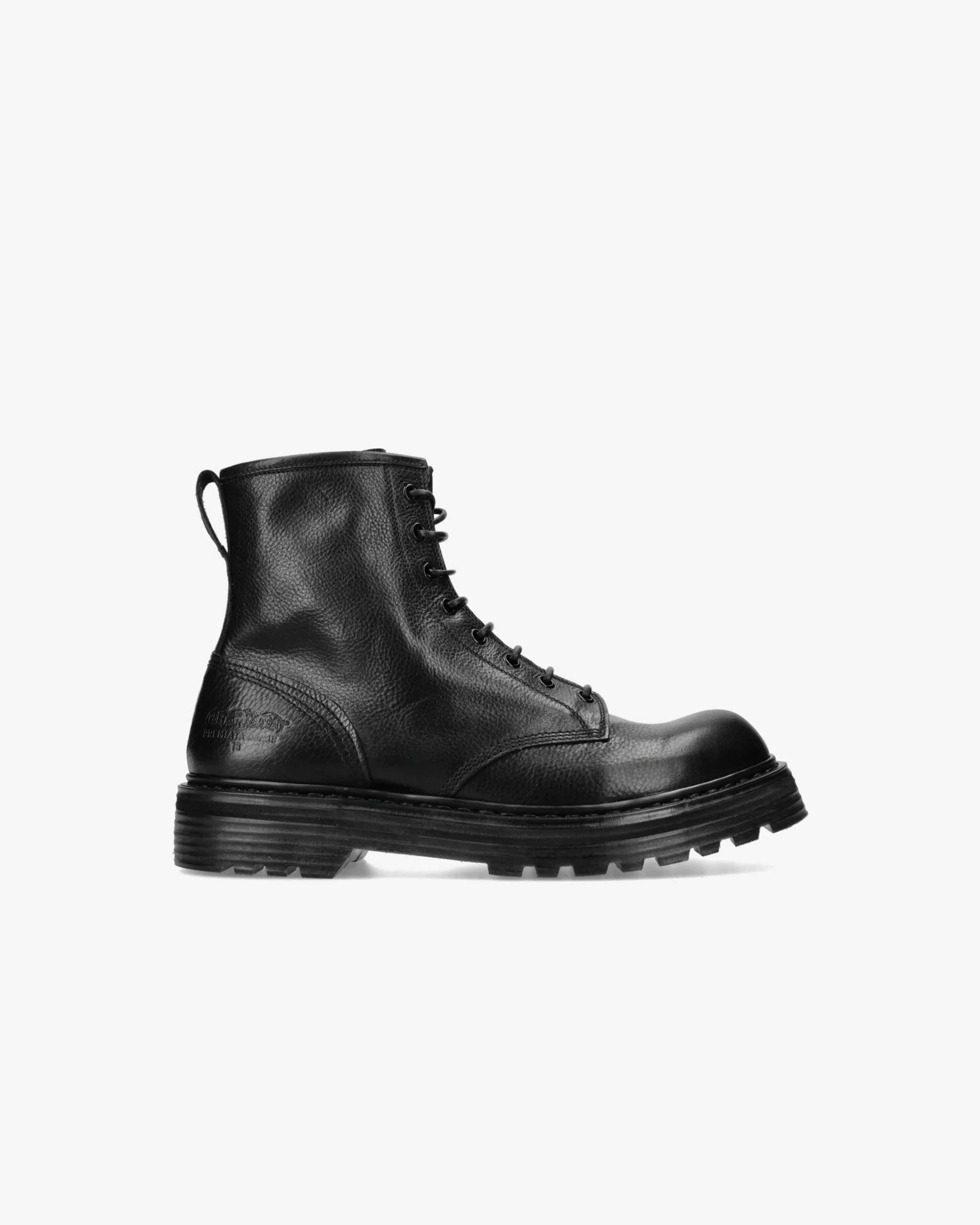 Uomo Premiata Combat boot in vitello volanato nero