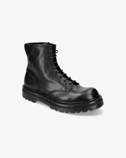 Uomo Premiata Combat boot in vitello volanato nero
