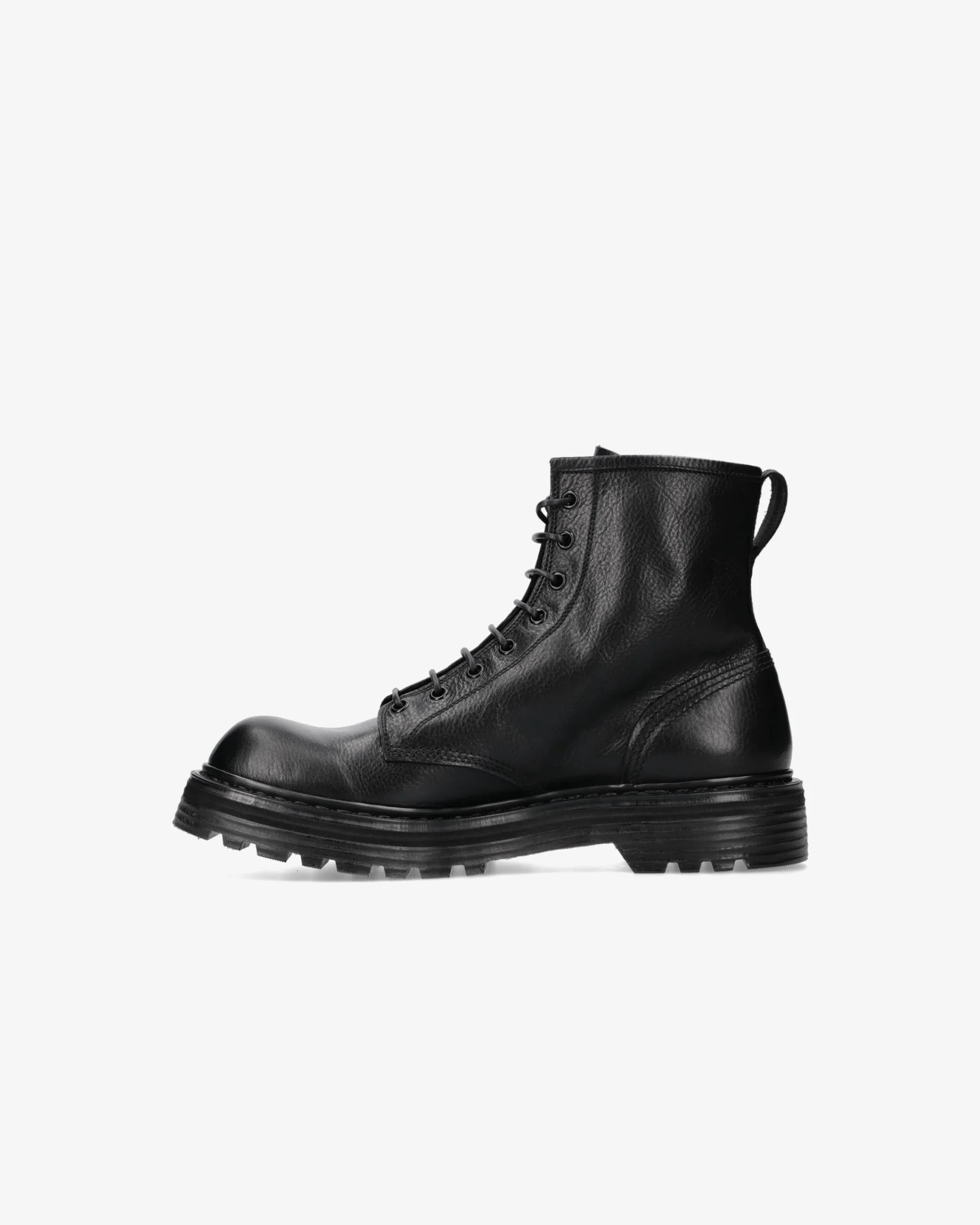 Uomo Premiata Combat boot in vitello volanato nero