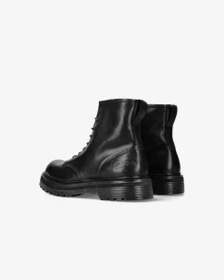 Uomo Premiata Combat boot in vitello volanato nero