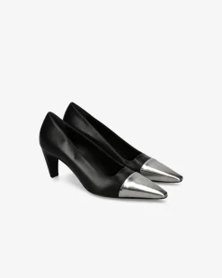 Donna Premiata Décolleté Cher in vitello iron e nero