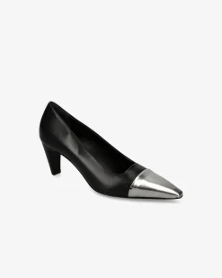 Donna Premiata Décolleté Cher in vitello iron e nero