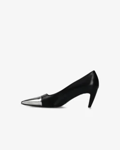 Donna Premiata Décolleté Cher in vitello iron e nero
