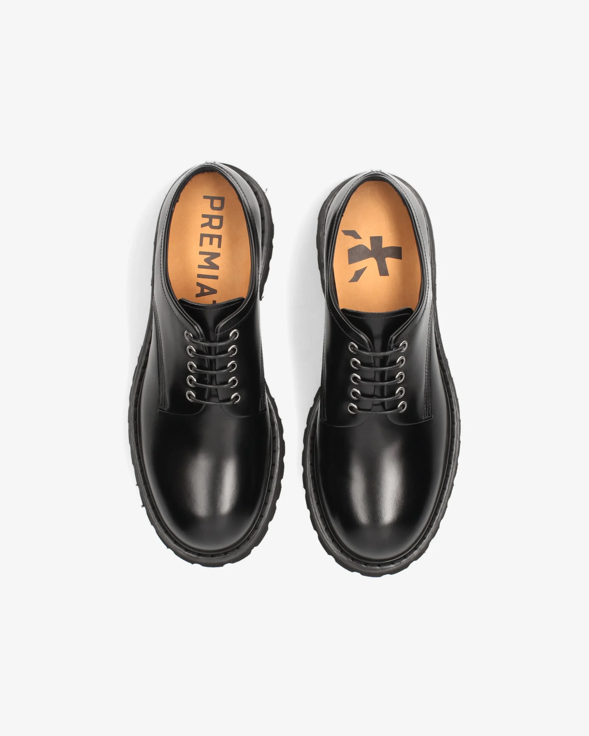 Uomo Premiata Derby in pelle spazzolata binder nero