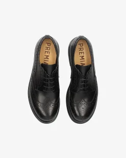 Uomo Premiata Derby in vitello box nero caidan