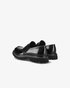 Uomo Premiata Mocassini Bridge in pelle spazzolata binder nero