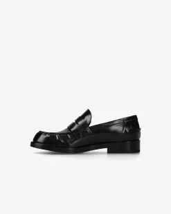 Donna Premiata Mocassini Siria in vitello lucido mousse nero