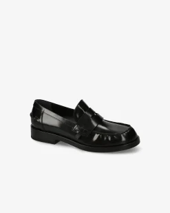 Donna Premiata Mocassini Siria in vitello lucido mousse nero