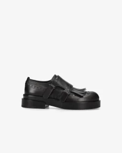 Donna Premiata Monk Brogue in pelle iseo nero
