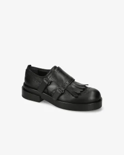 Donna Premiata Monk Brogue in pelle iseo nero