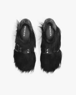 Donna Premiata Pantofola in pony garda nero