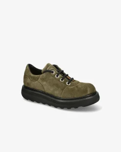 Uomo Premiata Scarpe Cal in suede rain oliva
