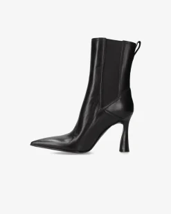 Donna Premiata Stivaletti in pelle con tacco alto nappa nero