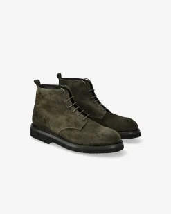 Uomo Premiata Stivaletti stringati in camoscio rain olive