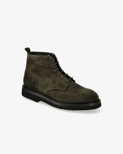 Uomo Premiata Stivaletti stringati in camoscio rain olive
