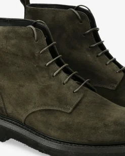 Uomo Premiata Stivaletti stringati in camoscio rain olive